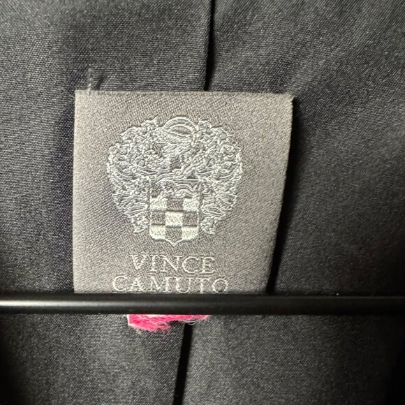 Vince Camuto Gold Foil Black Jacquard Bomber Jacket Large Metallic Brocade Zip - Picture 10 of 10